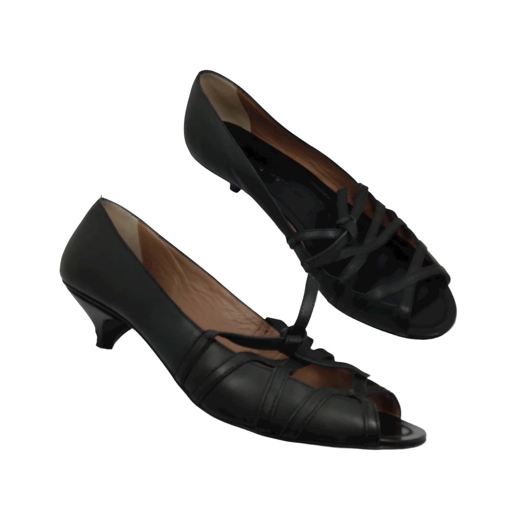 Sigerson Morrison kitty heels shoes Size 9 black Luigi XV heels